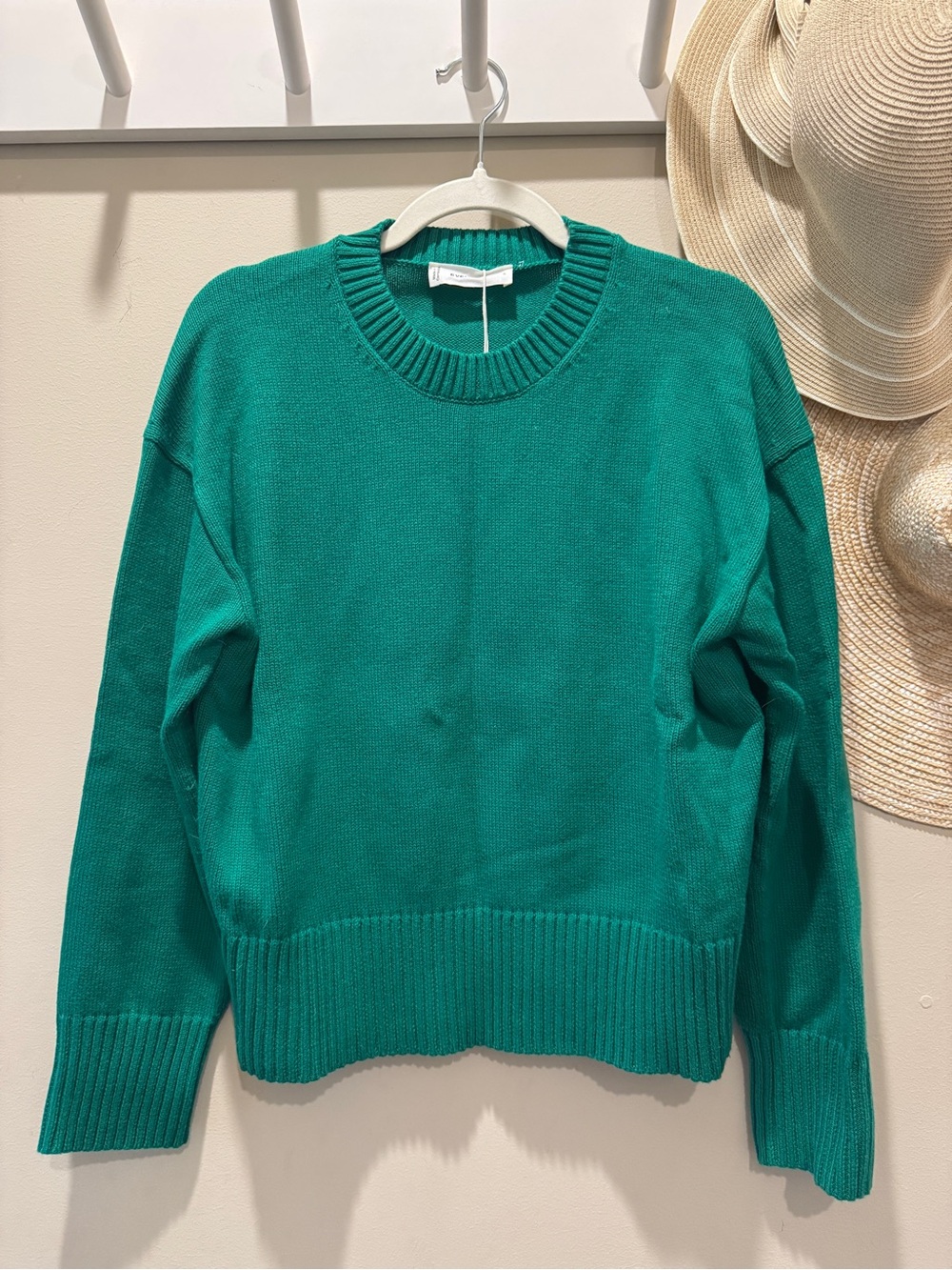 NWT Everlane The Organic Cotton Crew Sweater Grass Green Size Small